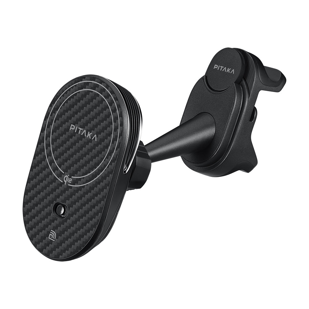 Pitaka MagEZ Pro 2 M-safe Şarj Özellikli Qi2 Aramid Fiber Araç Telefon Tutucu Pitaka MagEZ Pro 2 M-safe Şarj Özellikli Qi2 Aramid Fiber Araç Telefon Tutucu